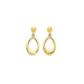 9ct-Oval-Drop-Stud-Earrings on sale