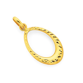9ct-Diamond-Cut-Oval-Pendant on sale