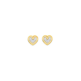 9ct-Diamond-Heart-Studs on sale