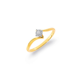 9ct-Diamond-Swirl-Cluster-Ring on sale