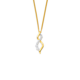 10ct+Element+Lab+Diamond+Pendant