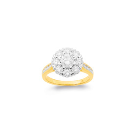 10ct+Element+Lab+Diamond+Cluster+Ring