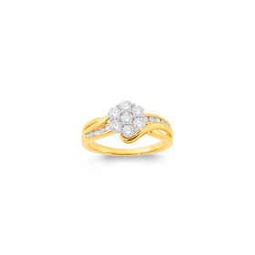 14ct-Gold-TDW2ct-Element-Lab-Diamond-Cluster-Ring on sale