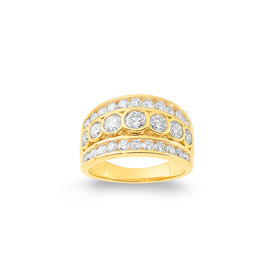 10ct-Element-Lab-Diamond-Diamond-3-Row-Ring on sale