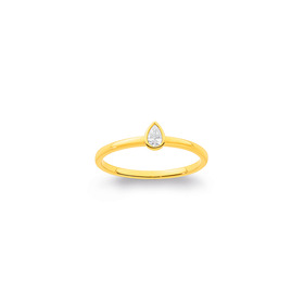 10ct-Gold-Element-Lab-Diamond-Pear-Rubover-Band-TDW10ct on sale
