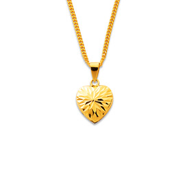 9ct-Diamond-Cut-Heart-Pendant on sale