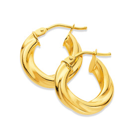 9ct-Ribbon-Twist-Hoops on sale