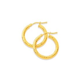 9ct-15mm-Diamonds-Cut-Hoops on sale