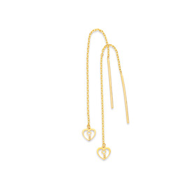 9ct-Heart-Thread-Earrings on sale