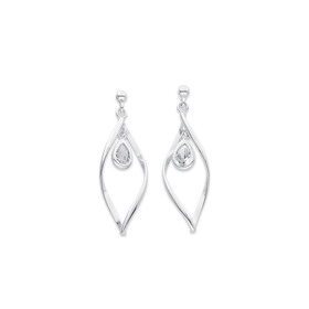 Sterling-Silver-Pear-Cubic-Zirconia-Earrings on sale