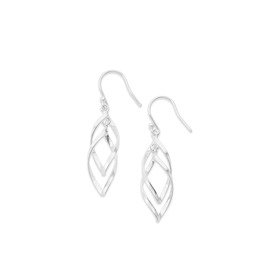 Sterling-Silver-Double-Open-Twist-Drop-Earrings on sale