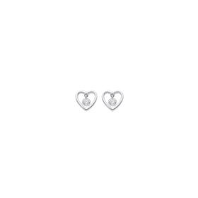 Sterling+Silver+Cubic+Zirconia+Mini+Heart+Studs