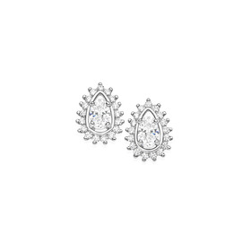 Silver-Pear-Frame-Oval-CZ-Studs on sale