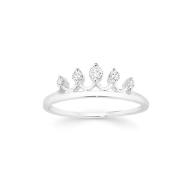 Sterling-Silver-Cubic-Zirconia-Tiara-Friendship-Ring on sale