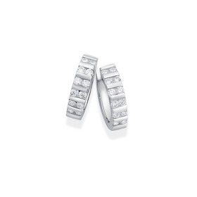 Sterling-Silver-CZ-Huggie-Earrings on sale