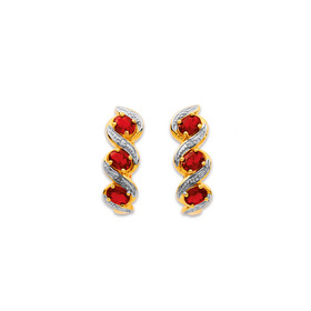 9ct-Created-Ruby-Diamond-Earrings on sale