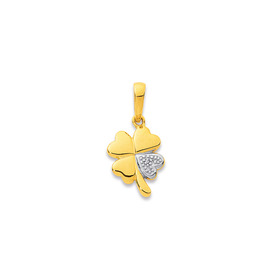 9ct%2C+Diamond+4+Leaf+Clover+Pendant