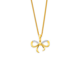 9ct-Diamond-Bow-Pendant on sale