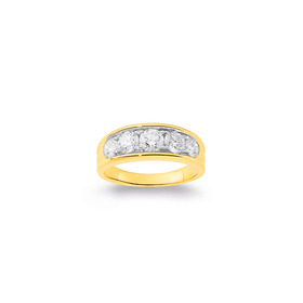 14ct-Gold-TDW150ct-Element-Lab-Diamond-5-Stone-Band on sale