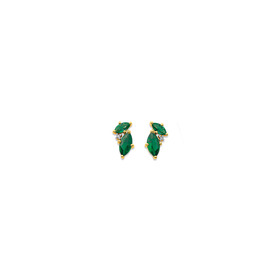 9ct-Created-Emerald-Diamond-Studs on sale