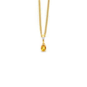 9ct-Citrine-Diamond-Pendant on sale