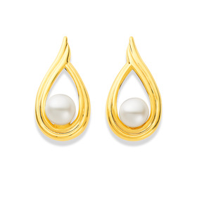 9ct-Freshwater-Pearl-Studs on sale