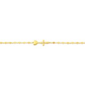 9ct-Cross-Heart-Bracelet-with-Diamond on sale