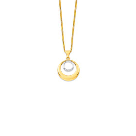 9ct-Two-Tone-Diamond-Circle-Pendant on sale
