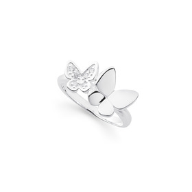 Sterling-Silver-Cubic-Zirconia-Butterfly-Ring-Size-M on sale