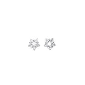 Sterling+Silver+Cubic+Zirconia+Star+Studs