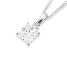 Silver-Square-6mm-CZ-Pendant on sale