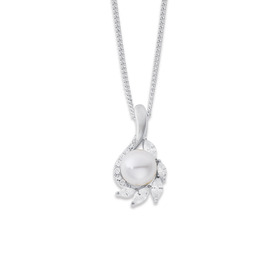 Sterling+Silver+Freshwater+Pearl+Marquise+Pendant