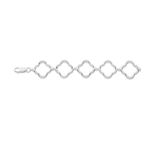 Sterling-Silver-18cm3cm-Multi-Open-Clover-Bracelet on sale