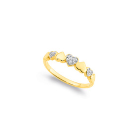9ct-Diamond-Hearts-Ring on sale