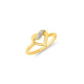 9ct-Diamond-Open-Heart-Ring on sale