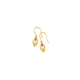 9ct-Amethyst-Sunray-Drop-Earrings on sale