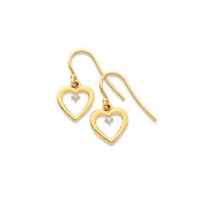 9ct-Diamond-Heart-Hook-Earrings on sale