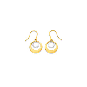 9ct-Two-Tone-Diamond-Circle-Earrings on sale