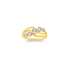 9ct-Gold-Diamond-Open-Swirl-Dress-Ring on sale