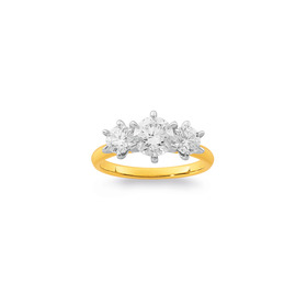 14ct-Element-Lab-Diamond-3-Stone-Ring-TDW2ct on sale