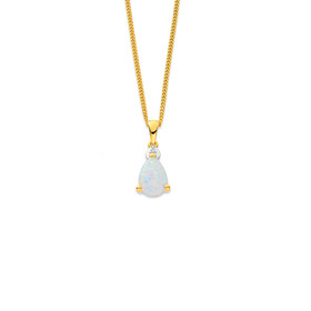 9ct-Created-Opal-Diamond-Pendant on sale