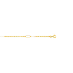 9ct-Gold-19cm-Paperclip-Beaded-Trace-Bracelet on sale
