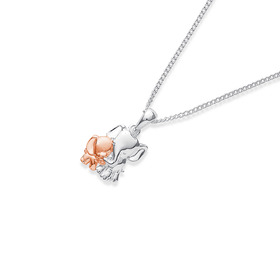 Sterling-Silver-Rose-Gold-Plated-Elephant-Pendant on sale