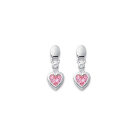 Sterling-Silver-Pink-Cubic-Zirconia-Heart-Earrings on sale