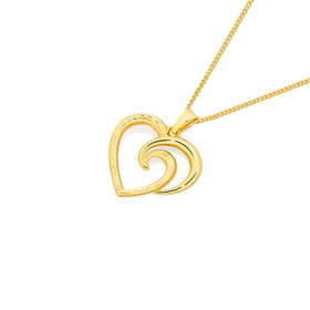 9ct+Diamond-Cut+%26%23039%3BInfinite+Love%26%23039%3B+Open+Heart+Pendant