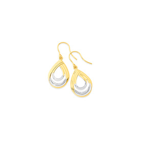 9ct-Two-Tone-Swirl-Diamond-Earrings on sale