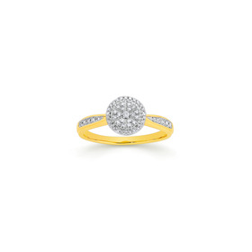 9ct-Diamond-Round-Cluster-Ring on sale