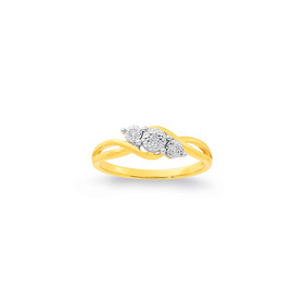 9ct+3+Stone+Diamond+Angle+Twist+Ring