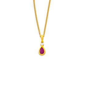 9ct-Natural-Ruby-Diamond-Penant on sale