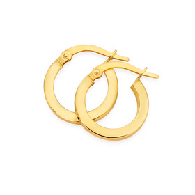 9ct-Gold-10mm-Square-Tube-Hoop-Earrings on sale